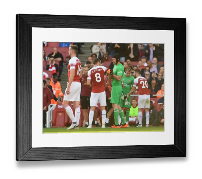 Framed Print : Arsenal: Cech Passes Captaincy to Ramsey Against Watford (2018-19)