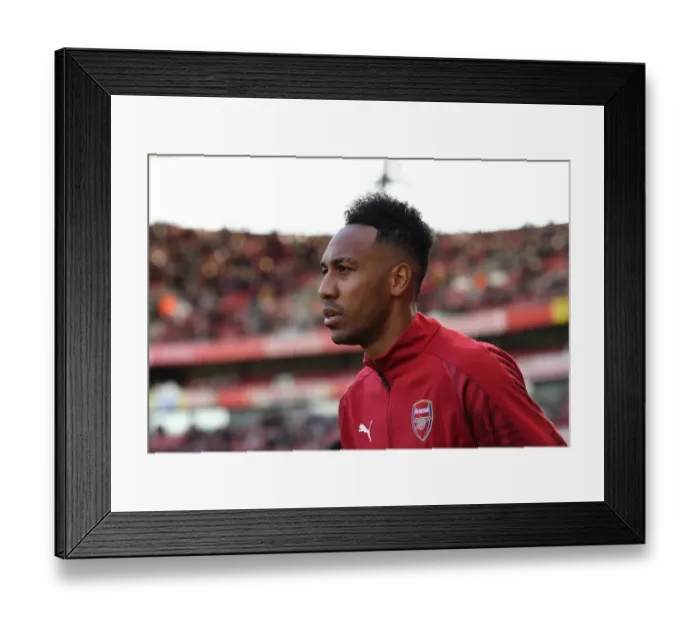 Framed Print : Arsenal's Pierre-Emerick Aubameyang Ready for Kick-off Against Watford (2018-19) Framed Print : Arsenal's Pierre-Emerick Aubameyang Ready for Kick-off Against Watford (2018-19)