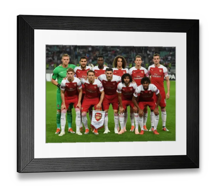Framed Print : Arsenal Team Before UEFA Europa League Match Against Qarabag FK (2018-19)