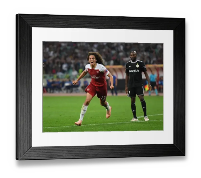 Framed Print : Matteo Guendouzi's Brace: Arsenal Cruise Past Qarabag in Europa League