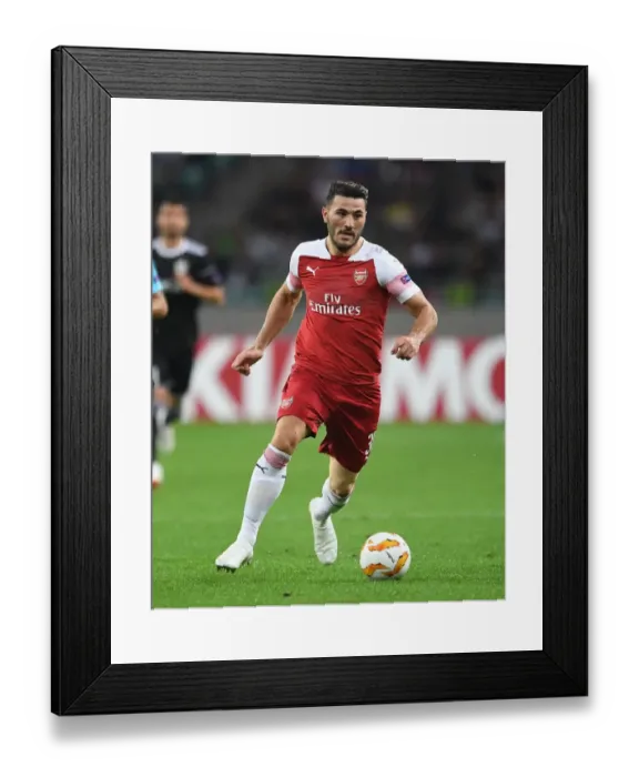 Framed Print : Sead Kolasinac in Action: Arsenal vs Qarabag, UEFA Europa League 2018-19
