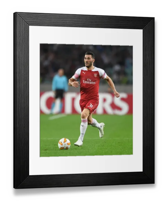 Framed Print : Sead Kolasinac in Action: Arsenal vs Qarabag, UEFA Europa League 2018-19