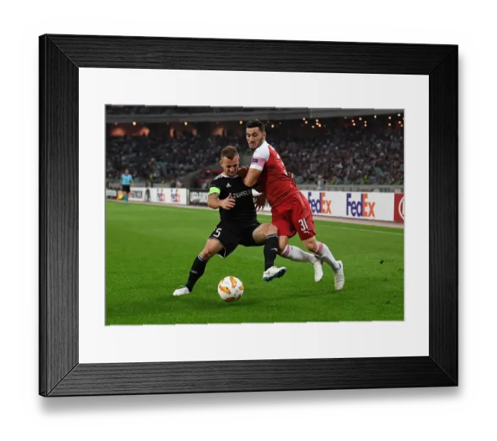 Framed Print : Clash of Kolasinac and Medvedev: Qarabag vs Arsenal, UEFA Europa League, Group E Framed Print : Clash of Kolasinac and Medvedev: Qarabag vs Arsenal, UEFA Europa League, Group E