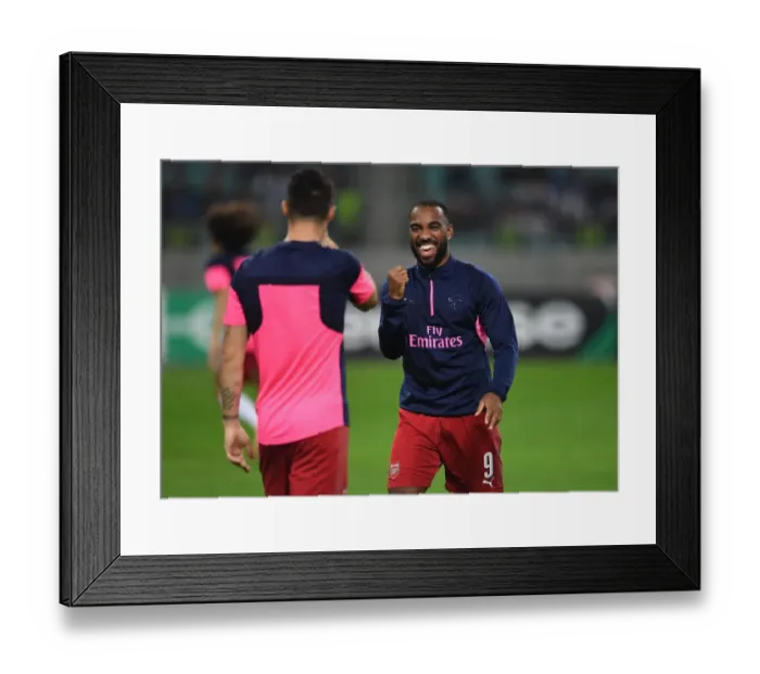 Framed Print : Alexandre Lacazette Prepares for Qarabag-Arsenal Europa League Clash