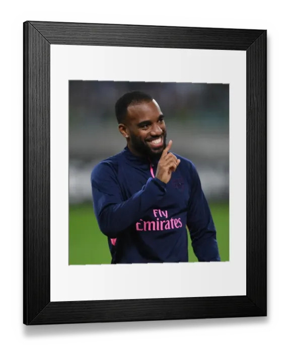 Framed Print : Gearing Up: Alexandre Lacazette's Focus before Arsenal's Europa League Clash against Qarabag Framed Print : Gearing Up: Alexandre Lacazette's Focus before Arsenal's Europa League Clash against Qarabag