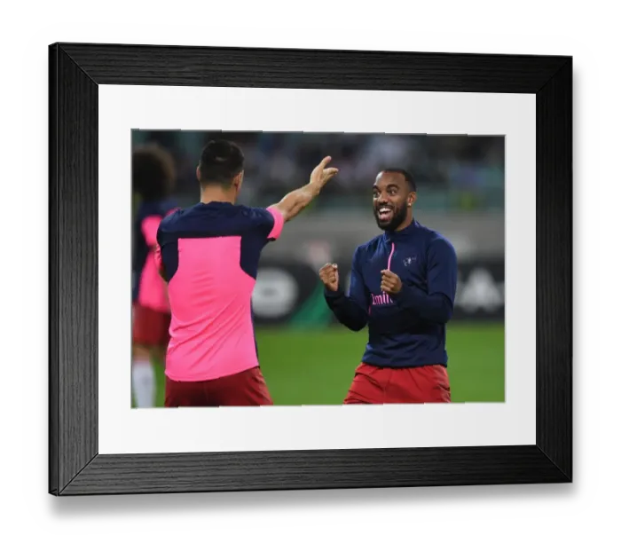Framed Print : Alexandre Lacazette Gears Up for Arsenal's UEFA Europa League Battle against Qarabag