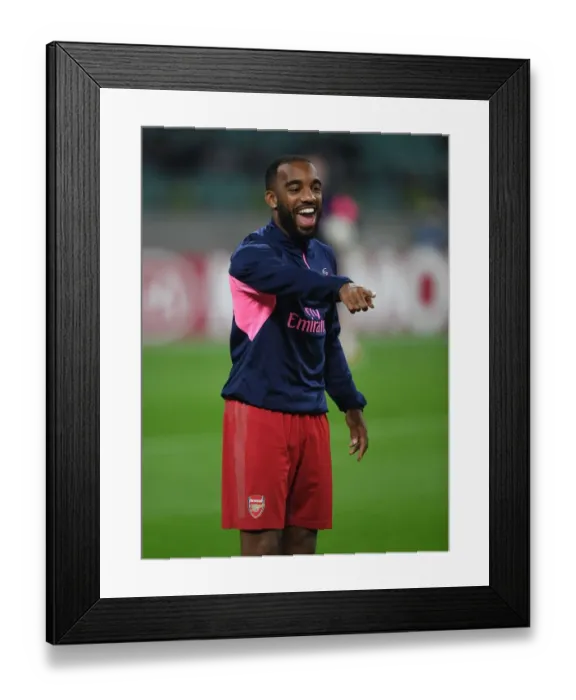 Framed Print : Alexandre Lacazette Gears Up: Arsenal vs Qarabag, UEFA Europa League, Group E, Baku