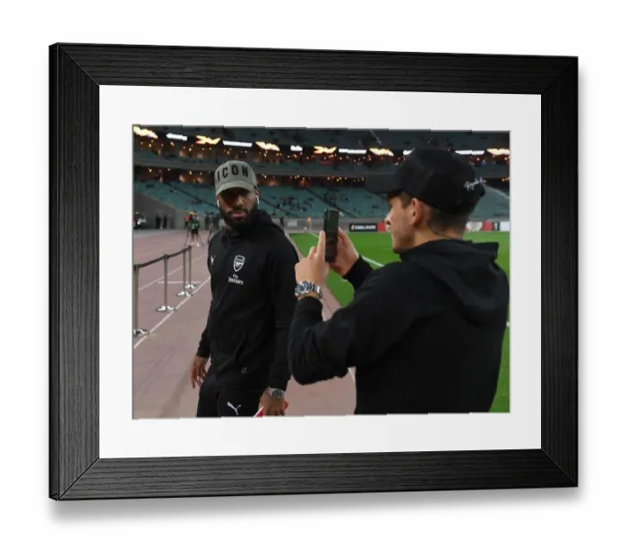 Framed Print : Arsenal's Lacazette and Torreira Before UEFA Europa League Clash Against Qarabag Framed Print : Arsenal's Lacazette and Torreira Before UEFA Europa League Clash Against Qarabag