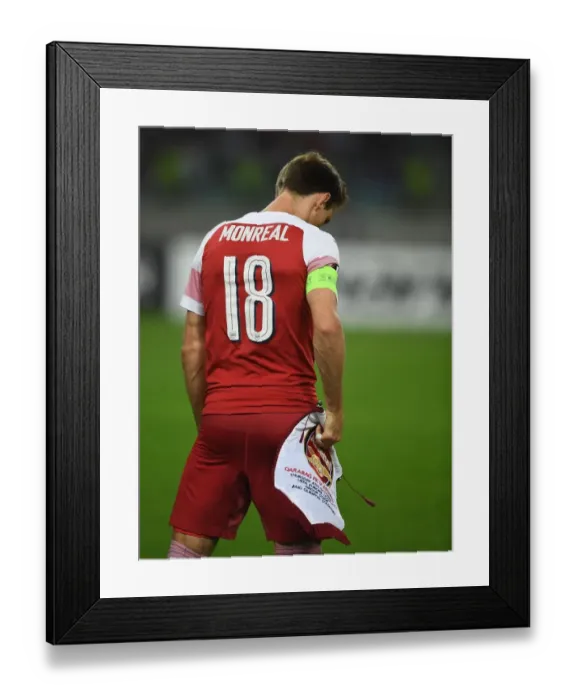 Framed Print : Nacho Monreal: Arsenal's Focus Before Qarabag Clash in Europa League (Group E, 2018)