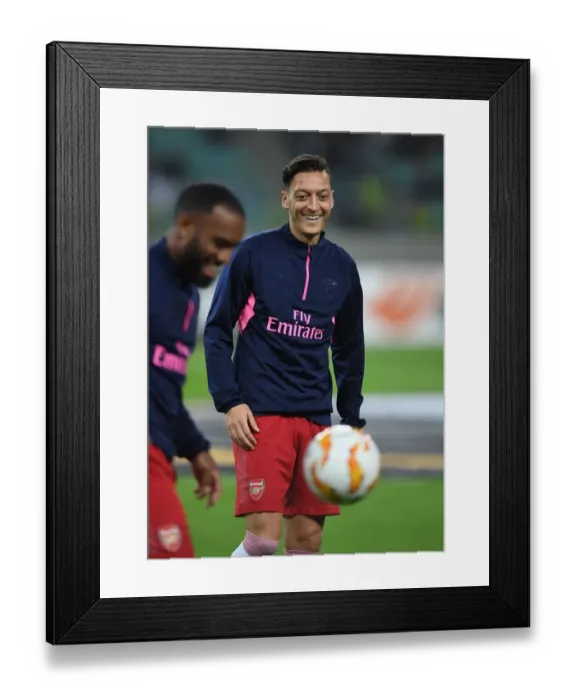 Framed Print : Mesut Ozil Gears Up: Arsenal's Star Player Readies for Qarabag Showdown in Europa League Framed Print : Mesut Ozil Gears Up: Arsenal's Star Player Readies for Qarabag Showdown in Europa League