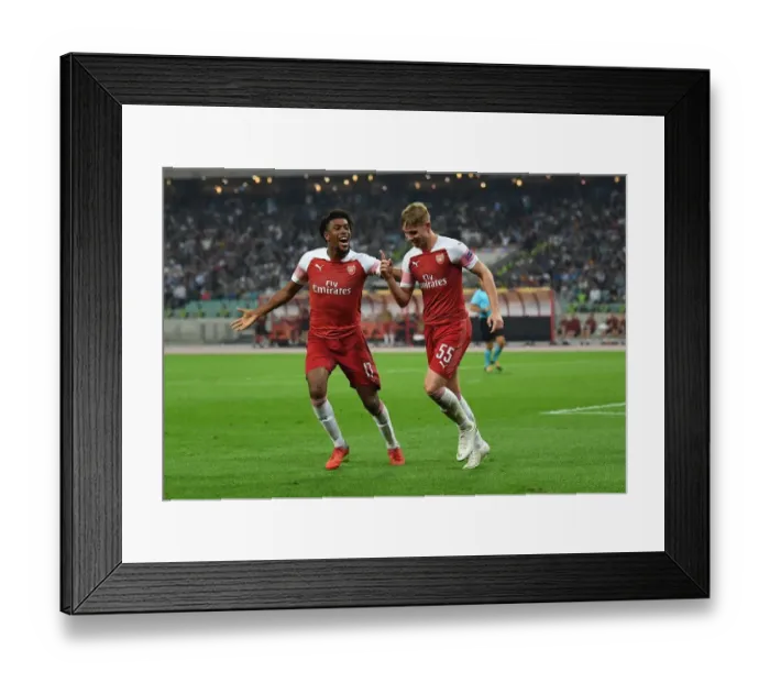 Framed Print : Emile Smith Rowe and Alex Iwobi: Celebrating Arsenal's Europa League Goals Against Qarabag Framed Print : Emile Smith Rowe and Alex Iwobi: Celebrating Arsenal's Europa League Goals Against Qarabag