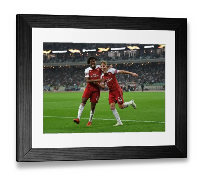 Framed Print : Arsenal's Smith Rowe and Iwobi: Dynamic Duo Celebrates Goals in Qarabag Victory, UEFA Europa League 2018-19 Framed Print : Arsenal's Smith Rowe and Iwobi: Dynamic Duo Celebrates Goals in Qarabag Victory, UEFA Europa League 2018-19