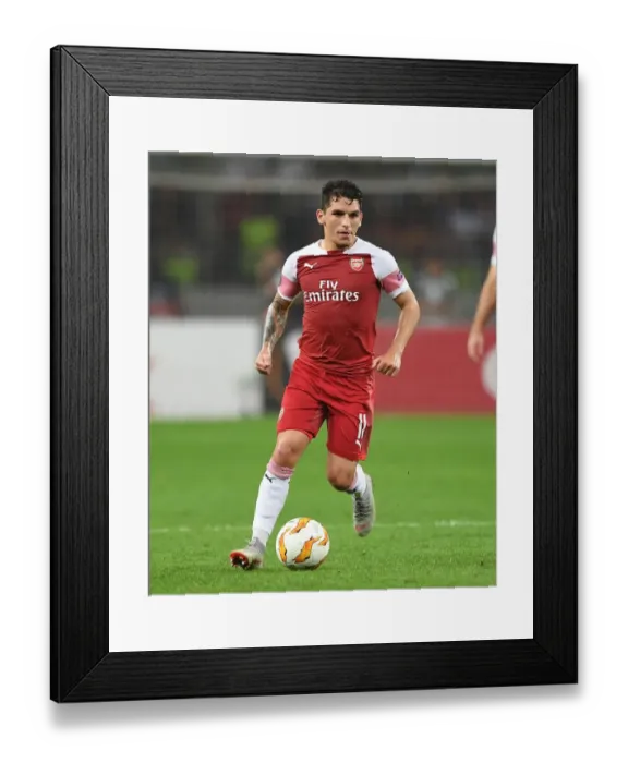 Framed Print : Lucas Torreira in Action: Arsenal vs Qarabag, UEFA Europa League, Group E (October 2018)