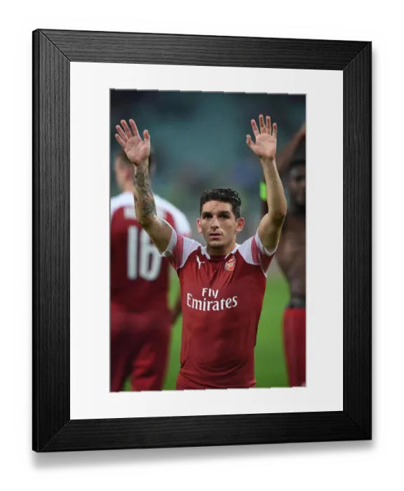 Framed Print : Lucas Torreira Celebrates with Arsenal Fans after Qarabag Victory, UEFA Europa League 2018-19 Framed Print : Lucas Torreira Celebrates with Arsenal Fans after Qarabag Victory, UEFA Europa League 2018-19