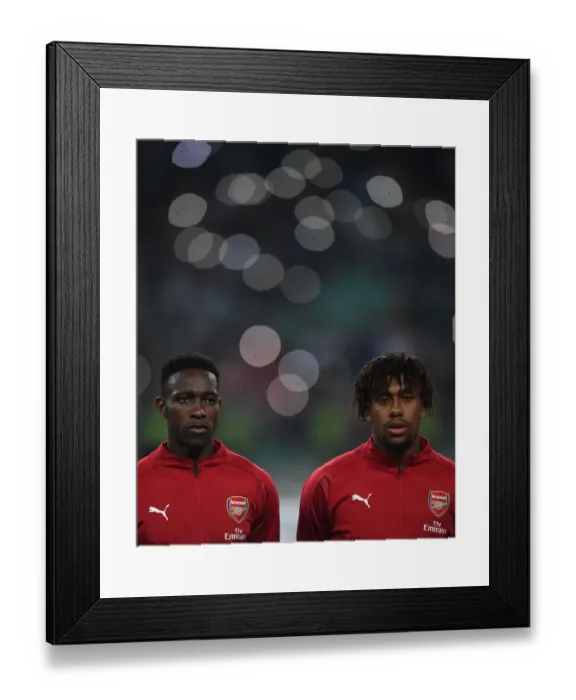 Framed Print : Arsenal's Iwobi and Welbeck Before Qarabag Match
