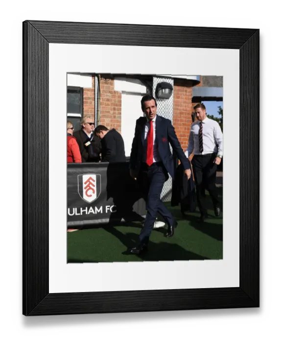 Framed Print : Unai Emery Arrives at Craven Cottage Ahead of Fulham vs. Arsenal Premier League Clash (2018-19) Framed Print : Unai Emery Arrives at Craven Cottage Ahead of Fulham vs. Arsenal Premier League Clash (2018-19)