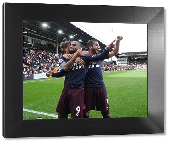 Alex Lacazette, Hector Bellerin, and Henrikh Mkhitaryan Celebrate Arsenal's Goals Against Fulham (2018-19)