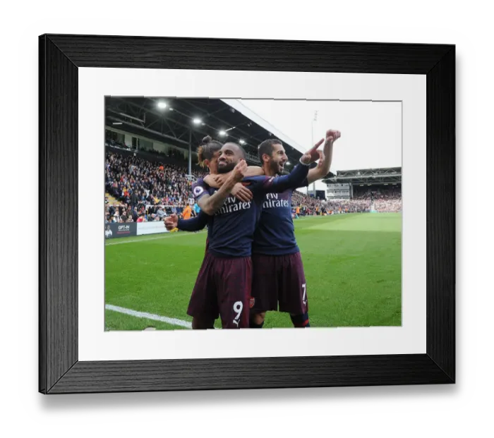 Framed Print : Alex Lacazette, Hector Bellerin, and Henrikh Mkhitaryan Celebrate Arsenal's Goals Against Fulham (2018-19) Framed Print : Alex Lacazette, Hector Bellerin, and Henrikh Mkhitaryan Celebrate Arsenal's Goals Against Fulham (2018-19)