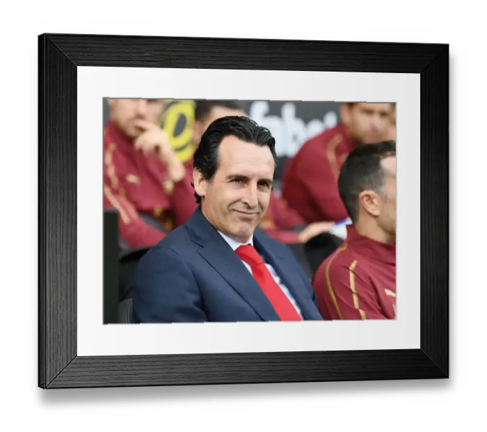Framed Print : Unai Emery: Arsenal FC at Fulham FC, Premier League 2018-19