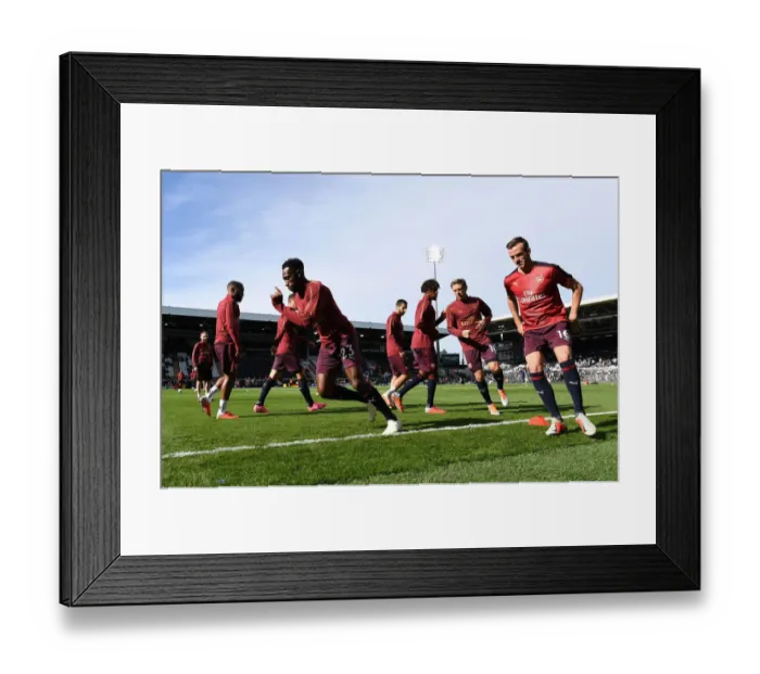 Framed Print : Arsenal Players Rob Holding and Danny Welbeck Warming Up Ahead of Fulham Match, 2018-19 Premier League Framed Print : Arsenal Players Rob Holding and Danny Welbeck Warming Up Ahead of Fulham Match, 2018-19 Premier League