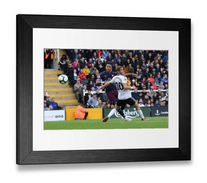 Framed Print : Aubameyang Scores Fourth Goal Against Fulham Amidst Defensive Pressure Framed Print : Aubameyang Scores Fourth Goal Against Fulham Amidst Defensive Pressure