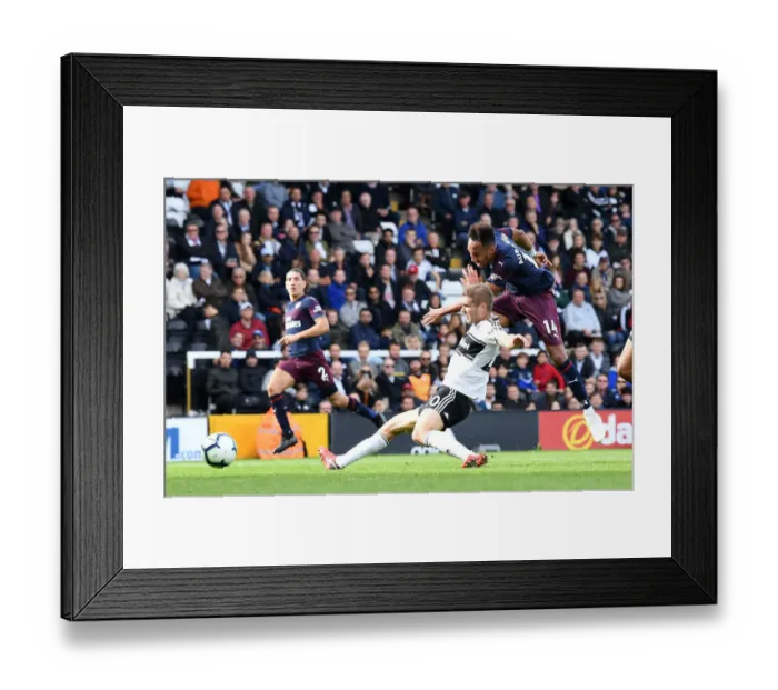 Framed Print : Aubameyang's Brace: Arsenal Crushes Fulham 5-1 in Premier League Framed Print : Aubameyang's Brace: Arsenal Crushes Fulham 5-1 in Premier League