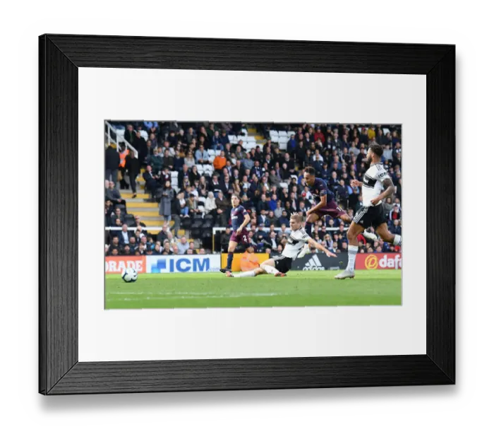 Framed Print : Aubameyang Scores Fifth Goal Against Fulham in Premier League Showdown Framed Print : Aubameyang Scores Fifth Goal Against Fulham in Premier League Showdown