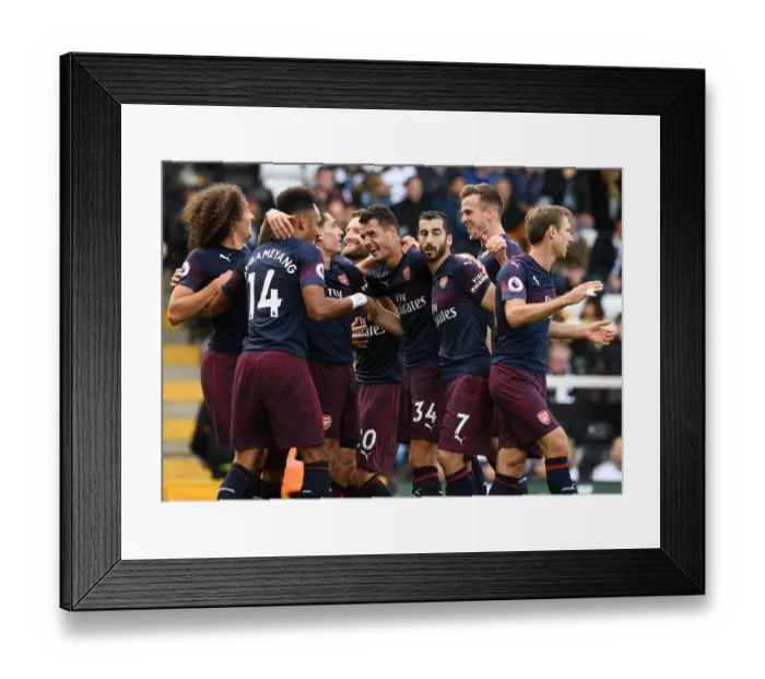Framed Print : Five-Star Aubameyang and Xhaka: Arsenal's Dominance over Fulham (2018-19) Framed Print : Five-Star Aubameyang and Xhaka: Arsenal's Dominance over Fulham (2018-19)