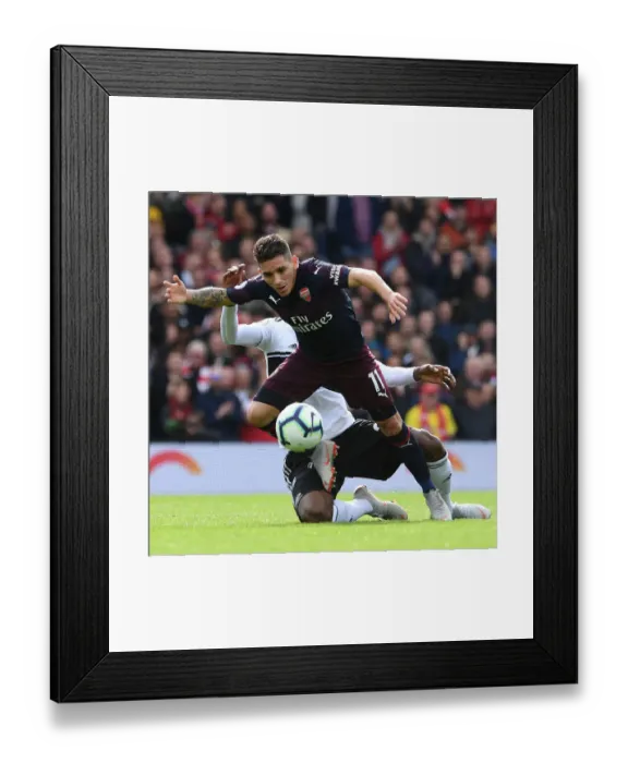 Framed Print : Clash of Midfielders: Torreira vs. Anguissa - Fulham vs. Arsenal, Premier League 2018-19