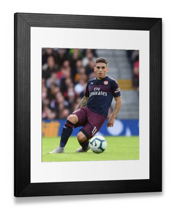 Framed Print : Lucas Torreira in Action: Fulham vs Arsenal, Premier League 2018-19