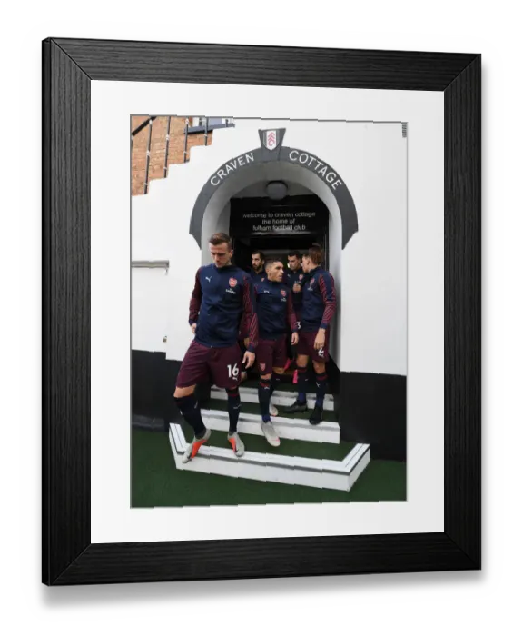 Framed Print : Arsenal Duo - Rob Holding and Lucas Torreira - Before Fulham Clash, Premier League 2018-19
