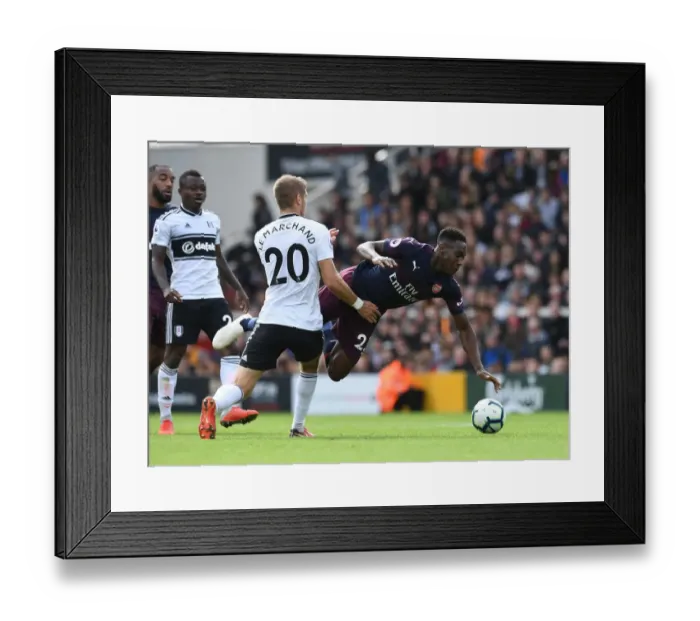 Framed Print : Fulham vs. Arsenal: Welbeck Fouls by Le Marchand - Premier League 2018-19