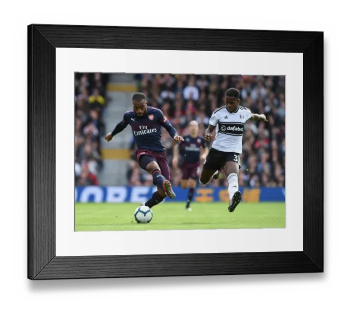Framed Print : Clash of Talents: Lacazette vs. Sessegnon - Fulham vs. Arsenal, Premier League 2018-19