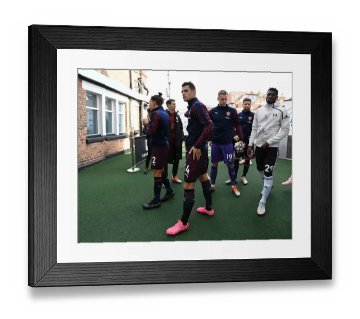 Framed Print : Granit Xhaka: Arsenal's Midfield Maestro Shines at Craven Cottage (Fulham vs Arsenal 2018-19)