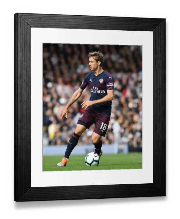 Framed Print : Nacho Monreal in Action: Arsenal vs Fulham, Premier League 2018-19