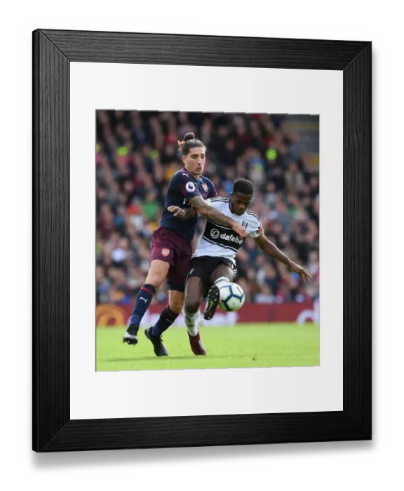 Framed Print : Clash of Wings: Bellerin vs Sessegnon in Fulham vs Arsenal Premier League Showdown