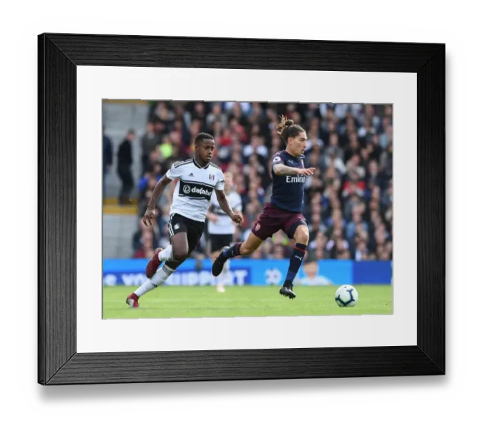 Framed Print : London Rivalry: Bellerin vs Sessegnon Clash in Fulham vs Arsenal (2018-19)