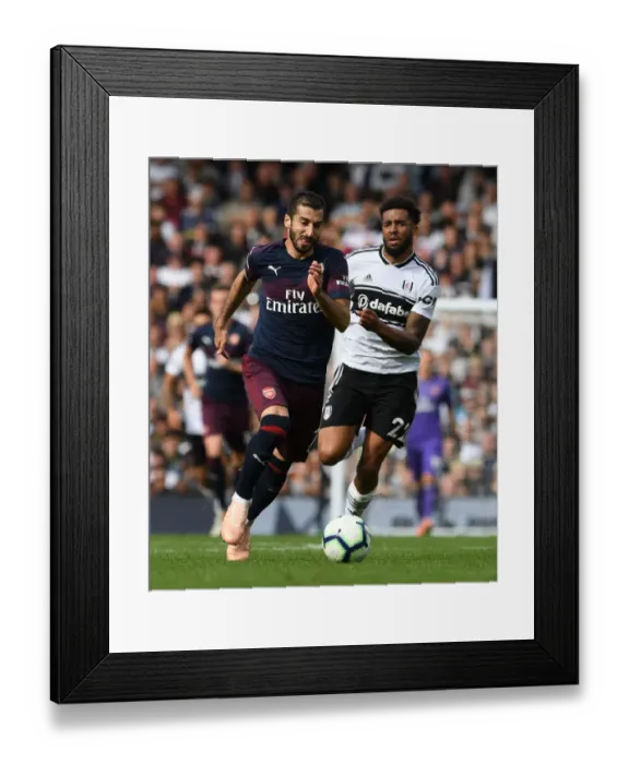 Framed Print : Mkhitaryan vs Christie: Battle at Craven Cottage - Fulham v Arsenal (2018-19)