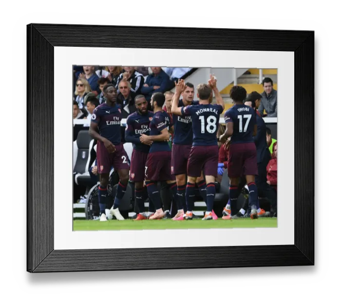 Framed Print : Alexandre Lacazette Scores First Goal: Fulham FC vs. Arsenal FC, Premier League 2018-19