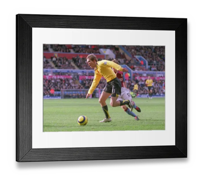 Framed Print : Alex Hleb (Arsenal) Sean Davis (Aston Villa). Aston Villa 0: 0 Arsenal