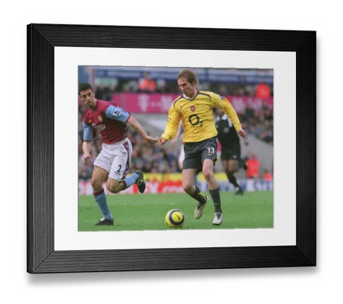 Framed Print : Stalemate at Villa Park: Alex Hleb vs Mark Delaney in the 0-0 Arsenal-Aston Villa FA Premiership Clash, December 2005 Framed Print : Stalemate at Villa Park: Alex Hleb vs Mark Delaney in the 0-0 Arsenal-Aston Villa FA Premiership Clash, December 2005