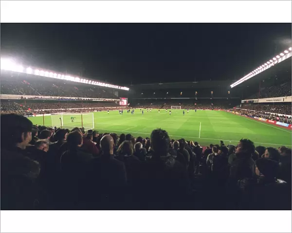Arsenal Stadium during the match, photographed from the South Stand