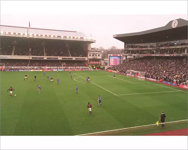 Arsenal Stadium during the match, photographed from the TV Gantry