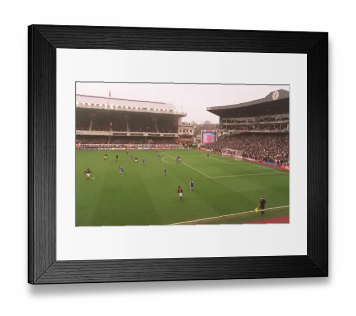 Framed Print : Arsenal Stadium during the match, photographed from the TV Gantry