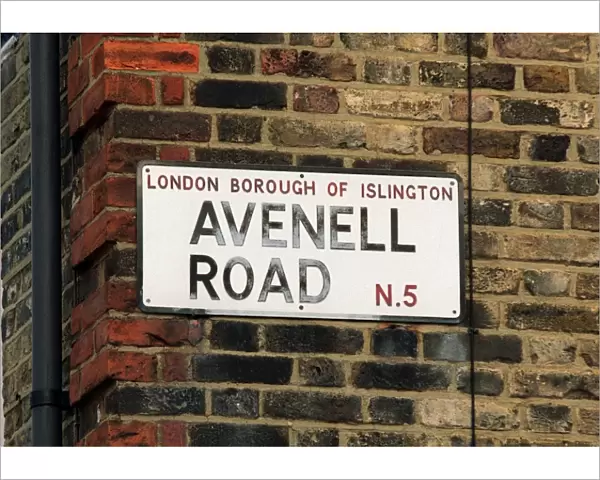 Avenell Road sign. Arsenal Stadium, Highbury, London, 27  /  2  /  04
