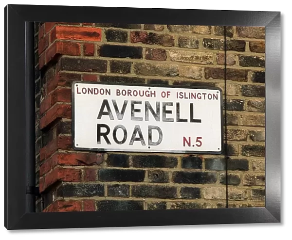 Avenell Road sign. Arsenal Stadium, Highbury, London, 27  /  2  /  04
