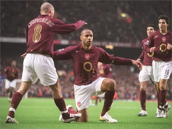 Thierry Henry and Freddie Ljungberg's Historic 7-0 Celebration: Arsenal's Glory at Highbury
