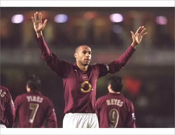 Thierry Henry celebrates scoring his 4th goal Arsenals 6th