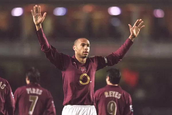 Thierry Henry celebrates scoring his 4th goal Arsenals 6th