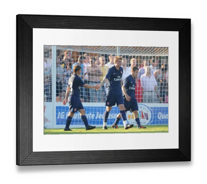 Framed Print : Bendtner and Arshavin: Unstoppable Arsenal Duo Celebrates Historic 1st Goal in 7-1 Pre-Season Victory Framed Print : Bendtner and Arshavin: Unstoppable Arsenal Duo Celebrates Historic 1st Goal in 7-1 Pre-Season Victory